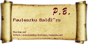 Pauleszku Balázs névjegykártya